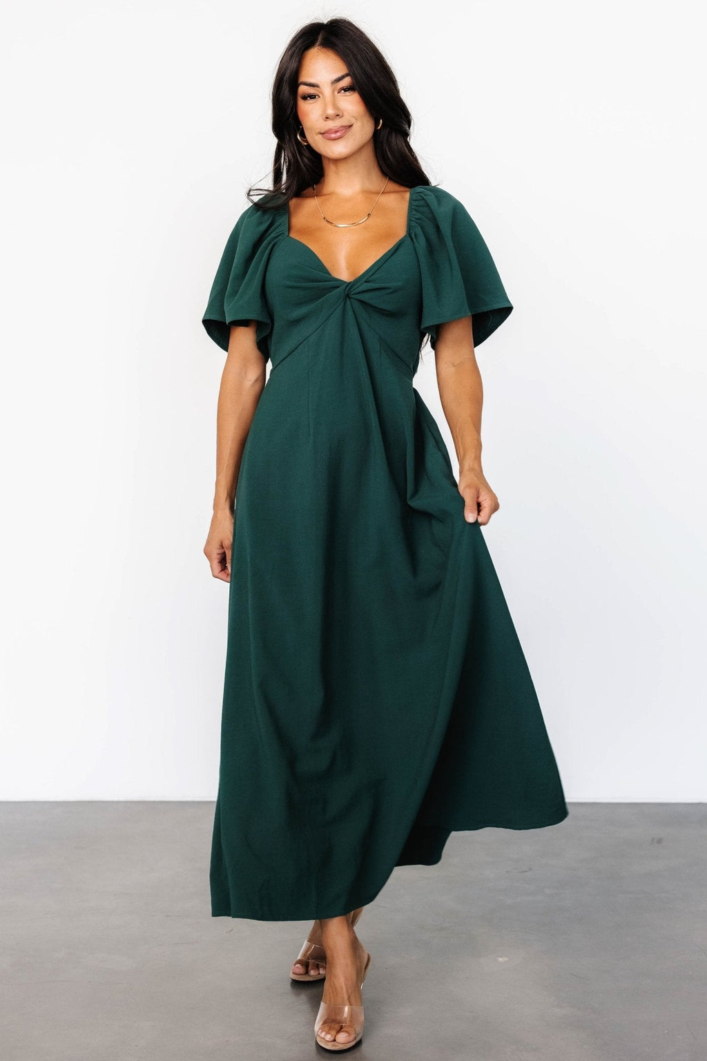 Indie Back Tie Dress | Dark Green
