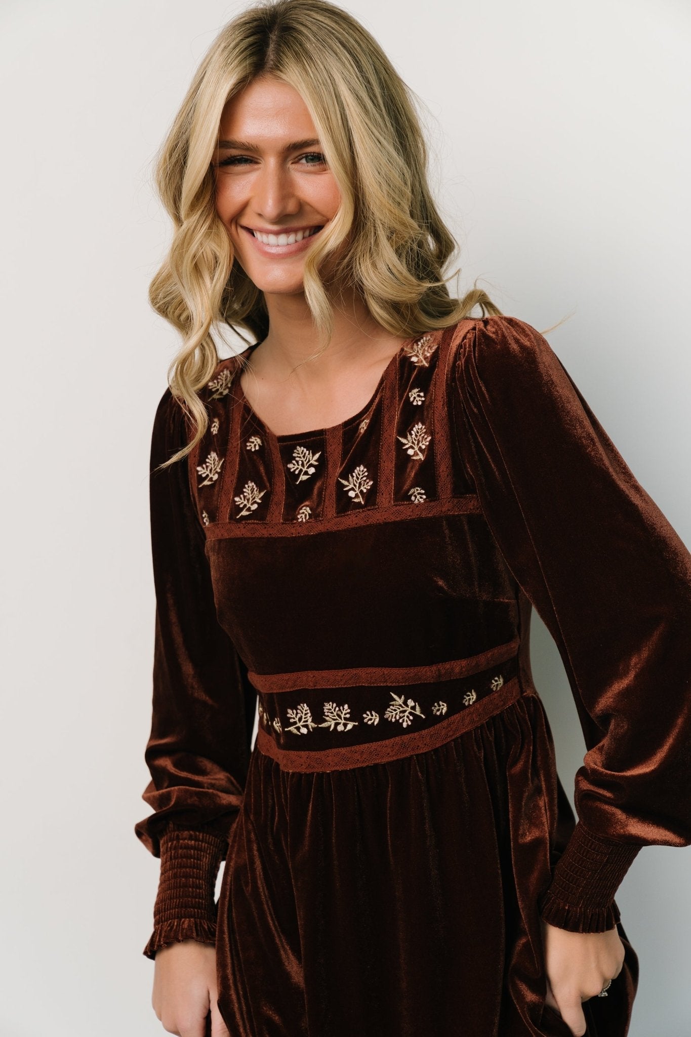 Ingrid Velvet Maxi Dress | Chocolate