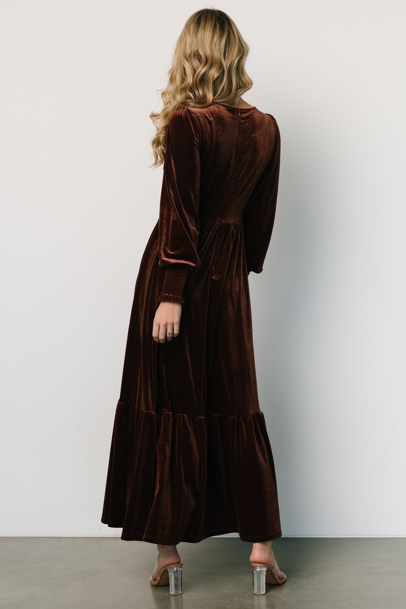 Ingrid Velvet Maxi Dress | Chocolate