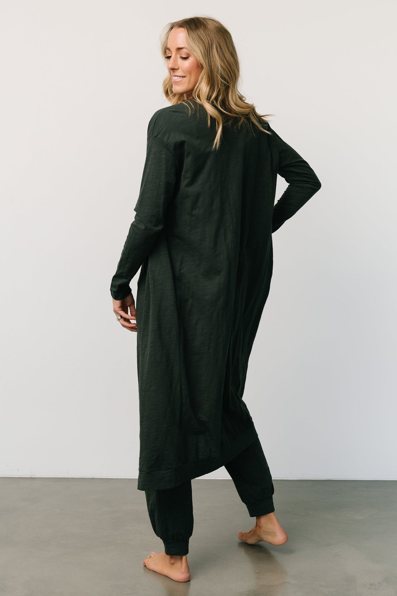 Janae Jumpsuit + Cardigan Set | Dark Green