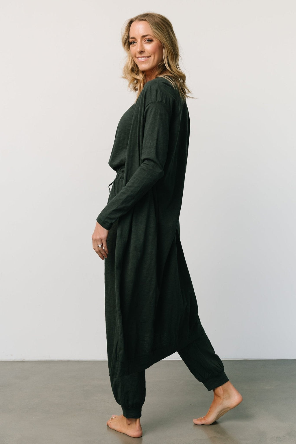 Janae Jumpsuit + Cardigan Set | Dark Green