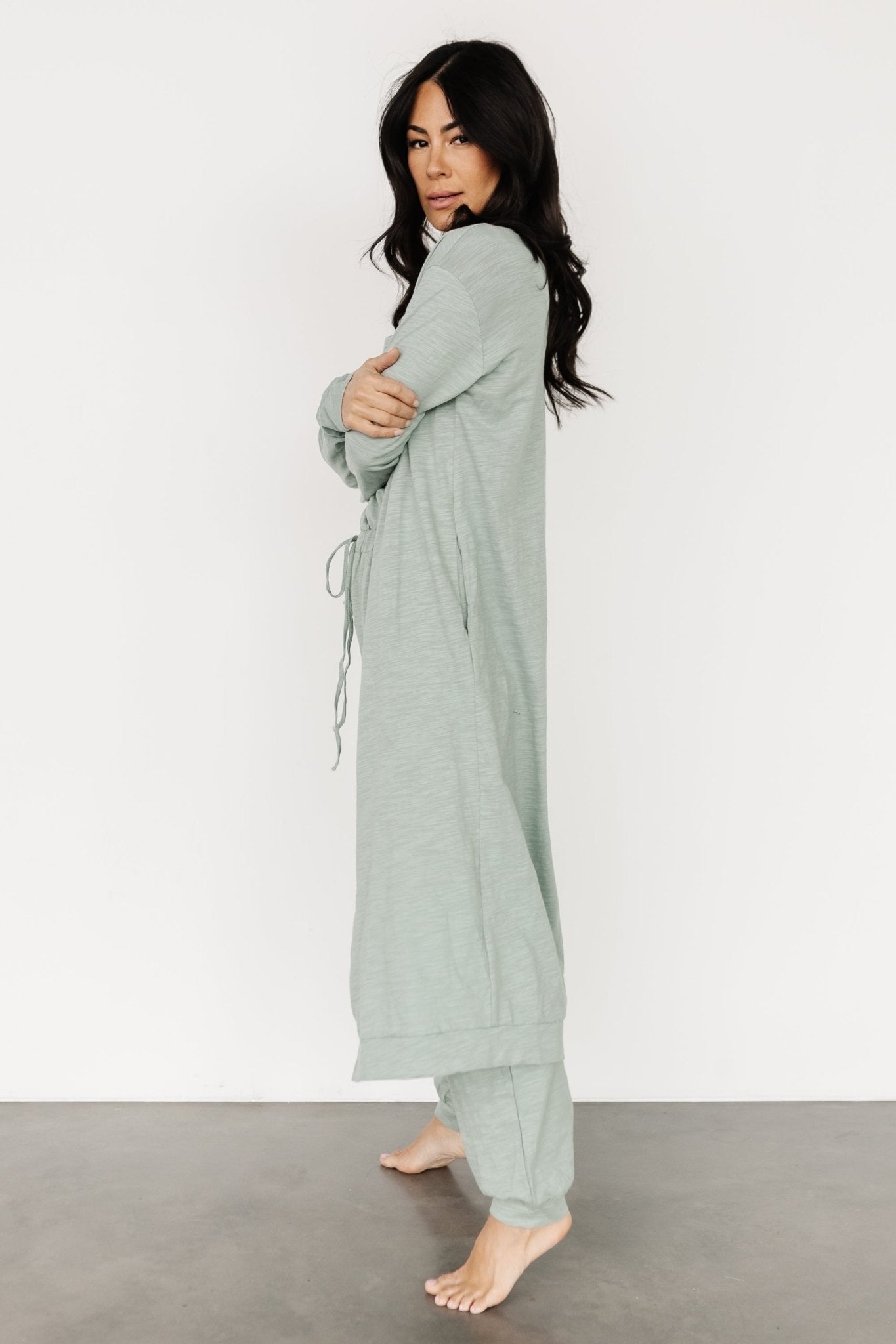 Janae Jumpsuit + Cardigan Set | Sage