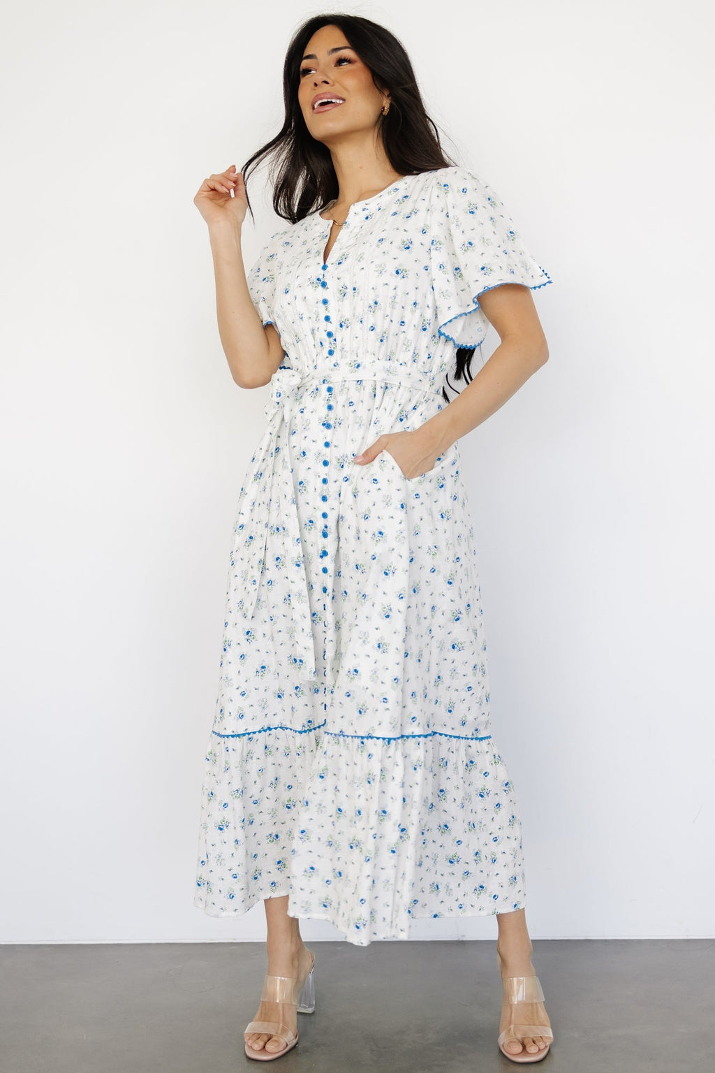 Janie Midi Dress | Ivory Multi Floral