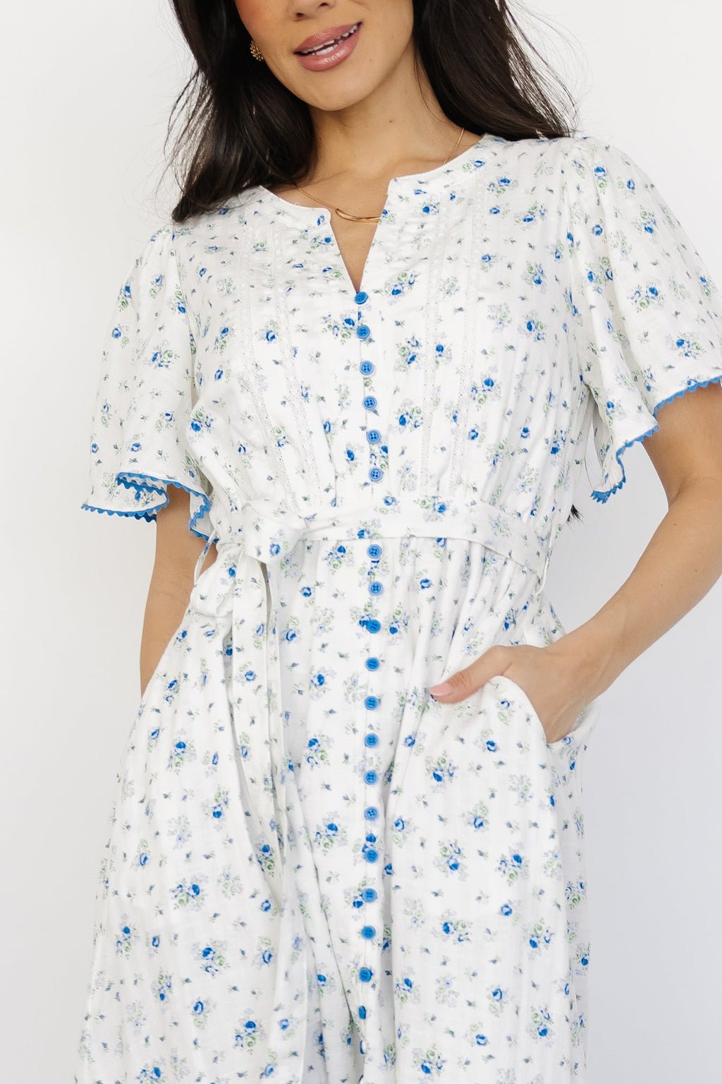 Janie Midi Dress | Ivory Multi Floral