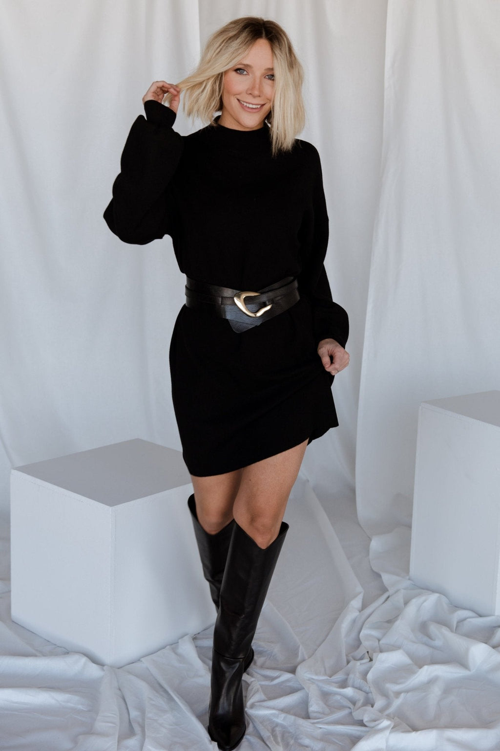 Jennings Sweater Dress | Black