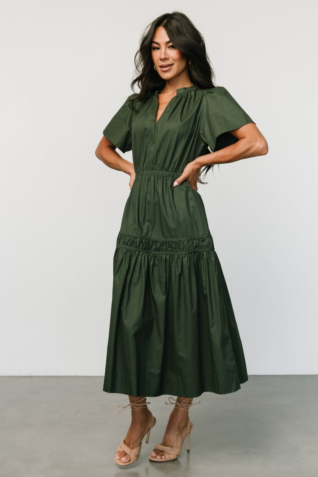 Jerrah Midi Dress | Deep Green