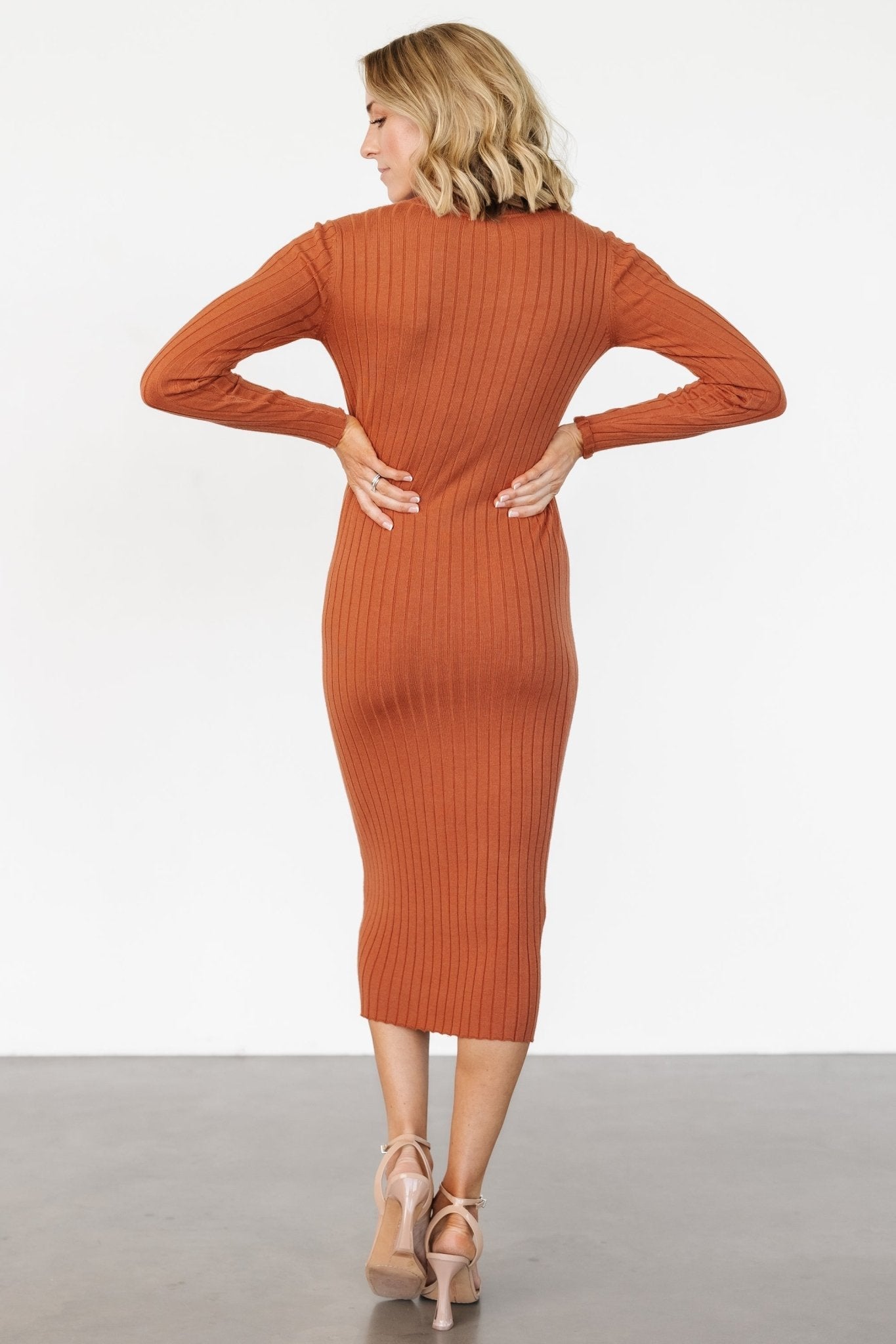 Jill Ribbed Midi Dress | Spice