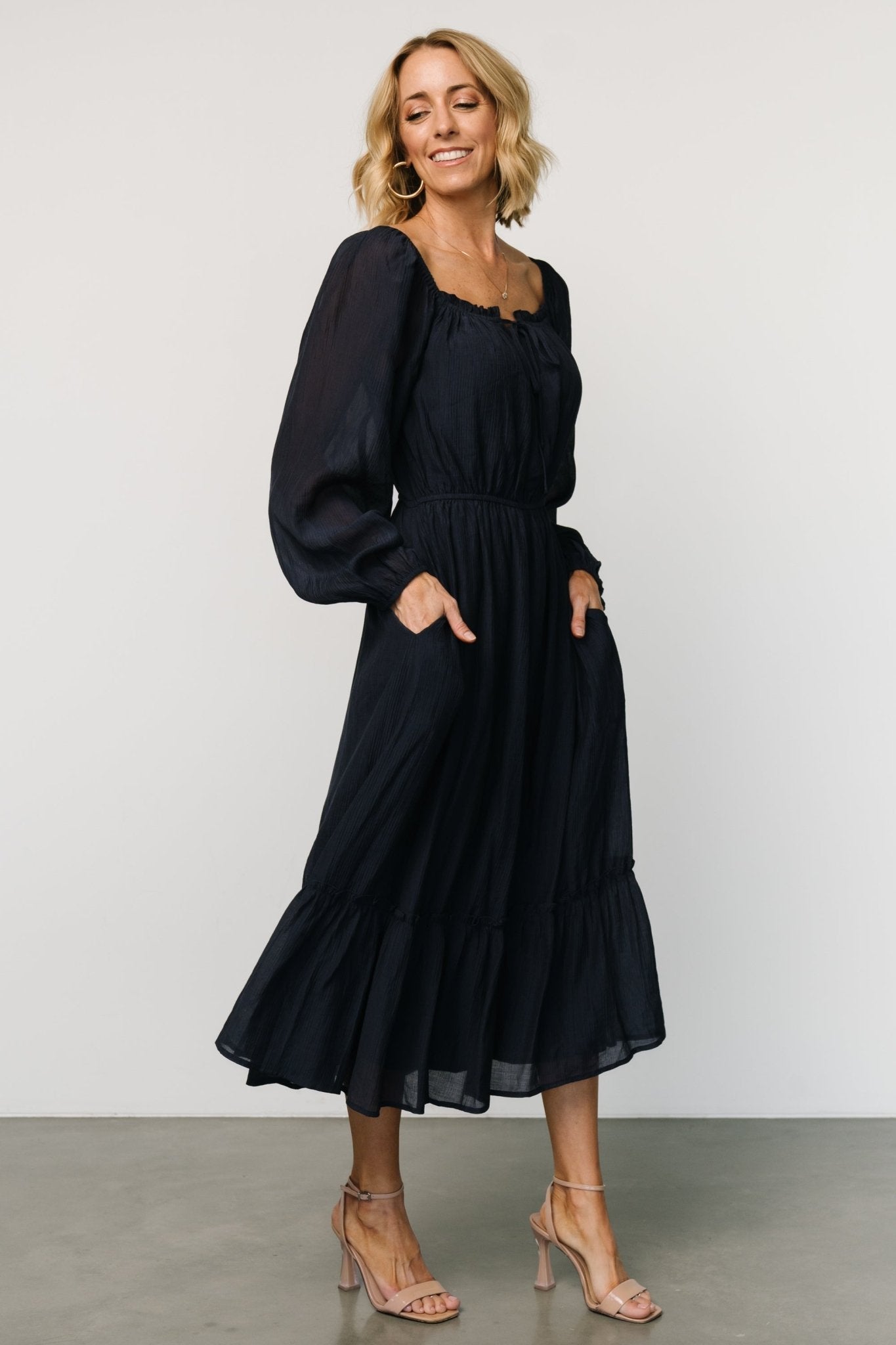 Joelle Midi Dress | Navy