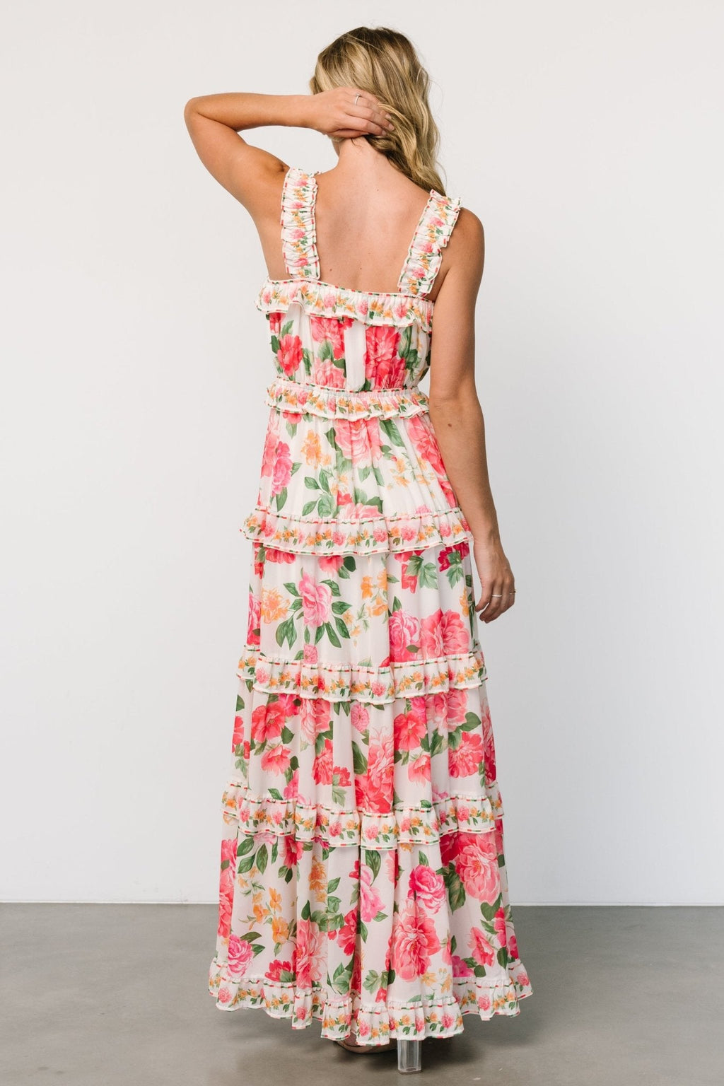 Julieta Tiered Maxi Dress | Off White Floral