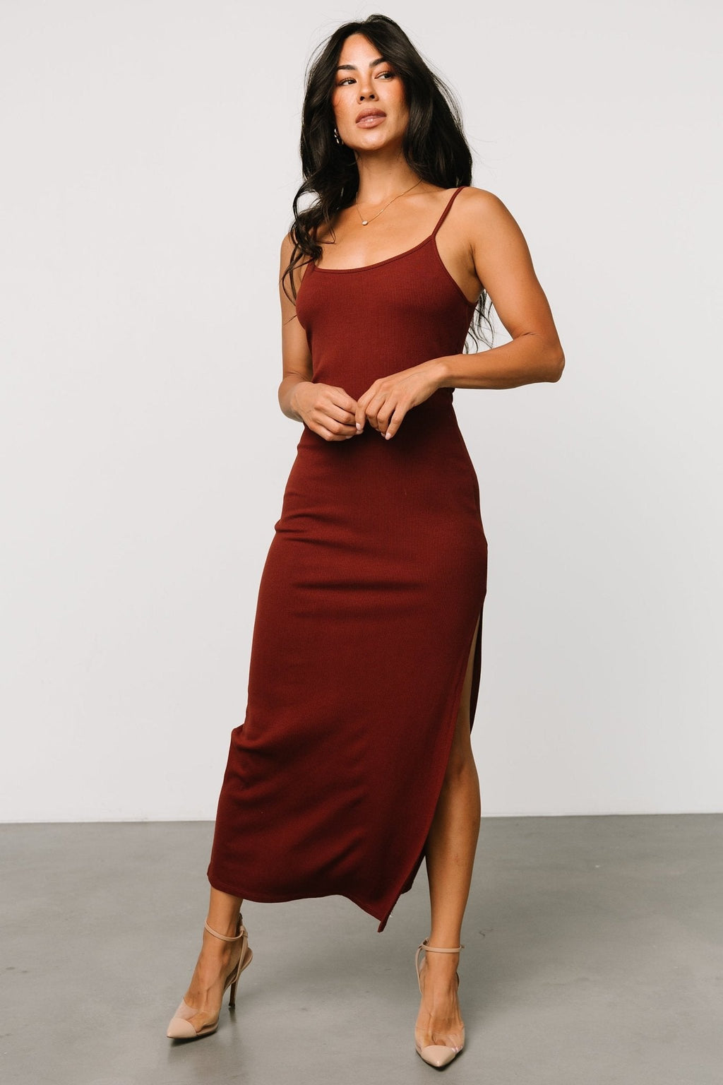 Kade Bodycon Tank Dress | Auburn Brown