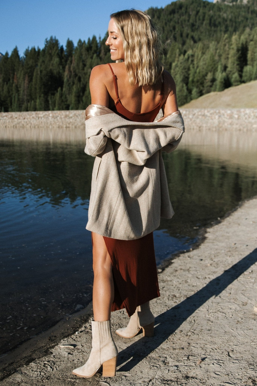 Kade Bodycon Tank Dress | Auburn Brown