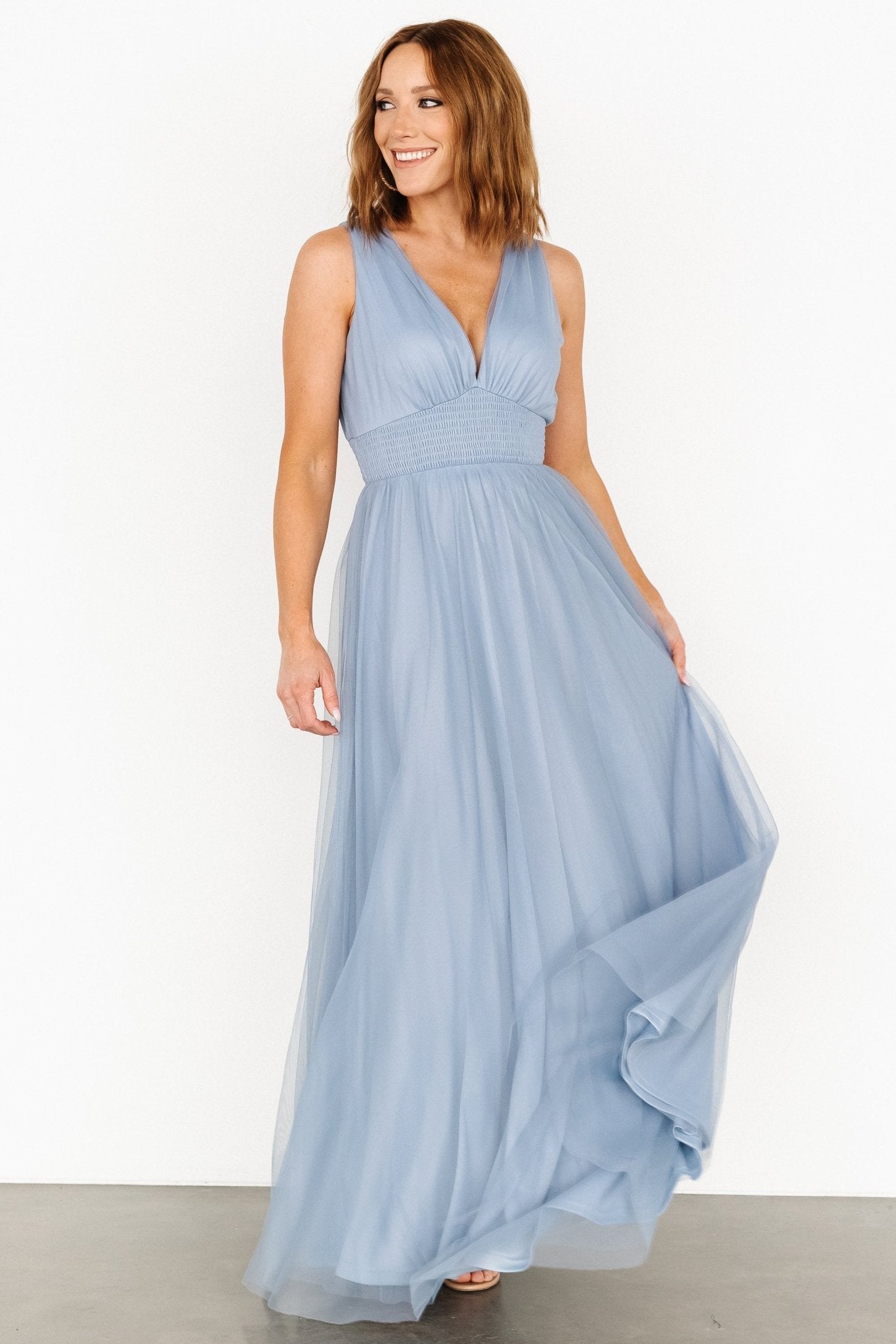 Kamila Tulle Maxi Dress | Whisper Blue