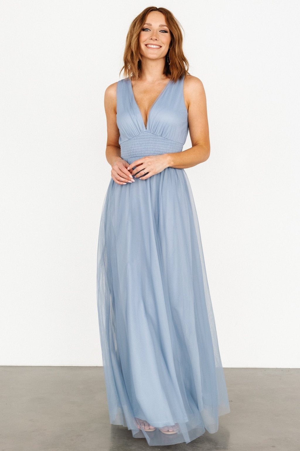 Kamila Tulle Maxi Dress | Whisper Blue