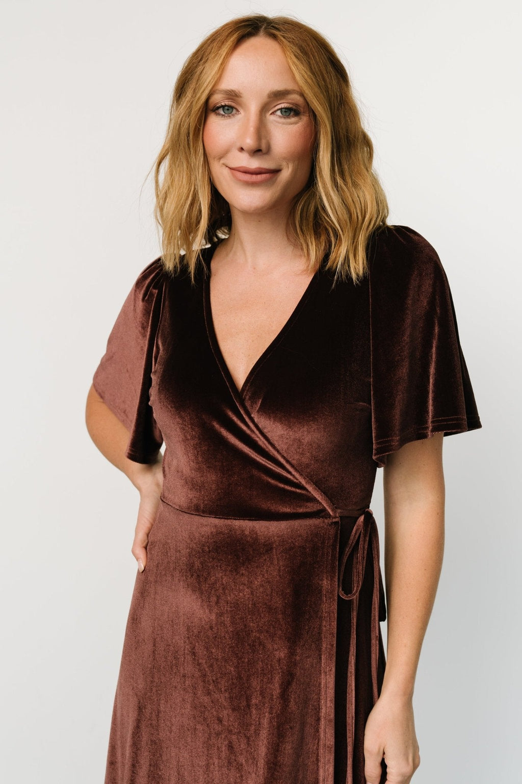 Katelyn Velvet Maxi Wrap Dress | Clove