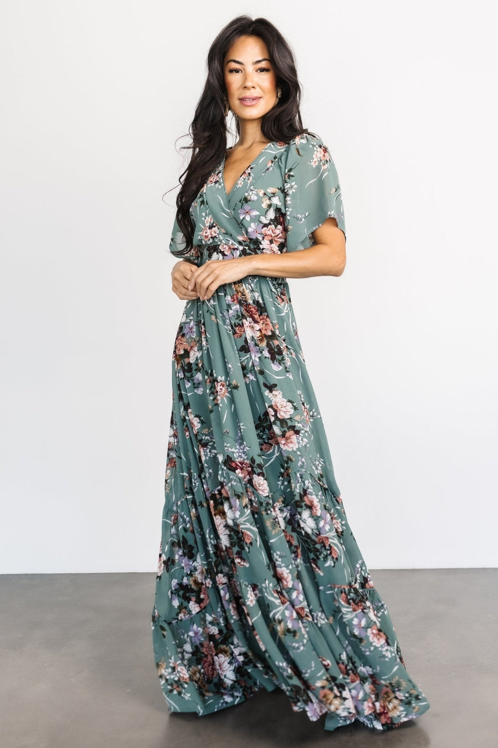 Katherine Maxi Dress | Dusty Green Floral