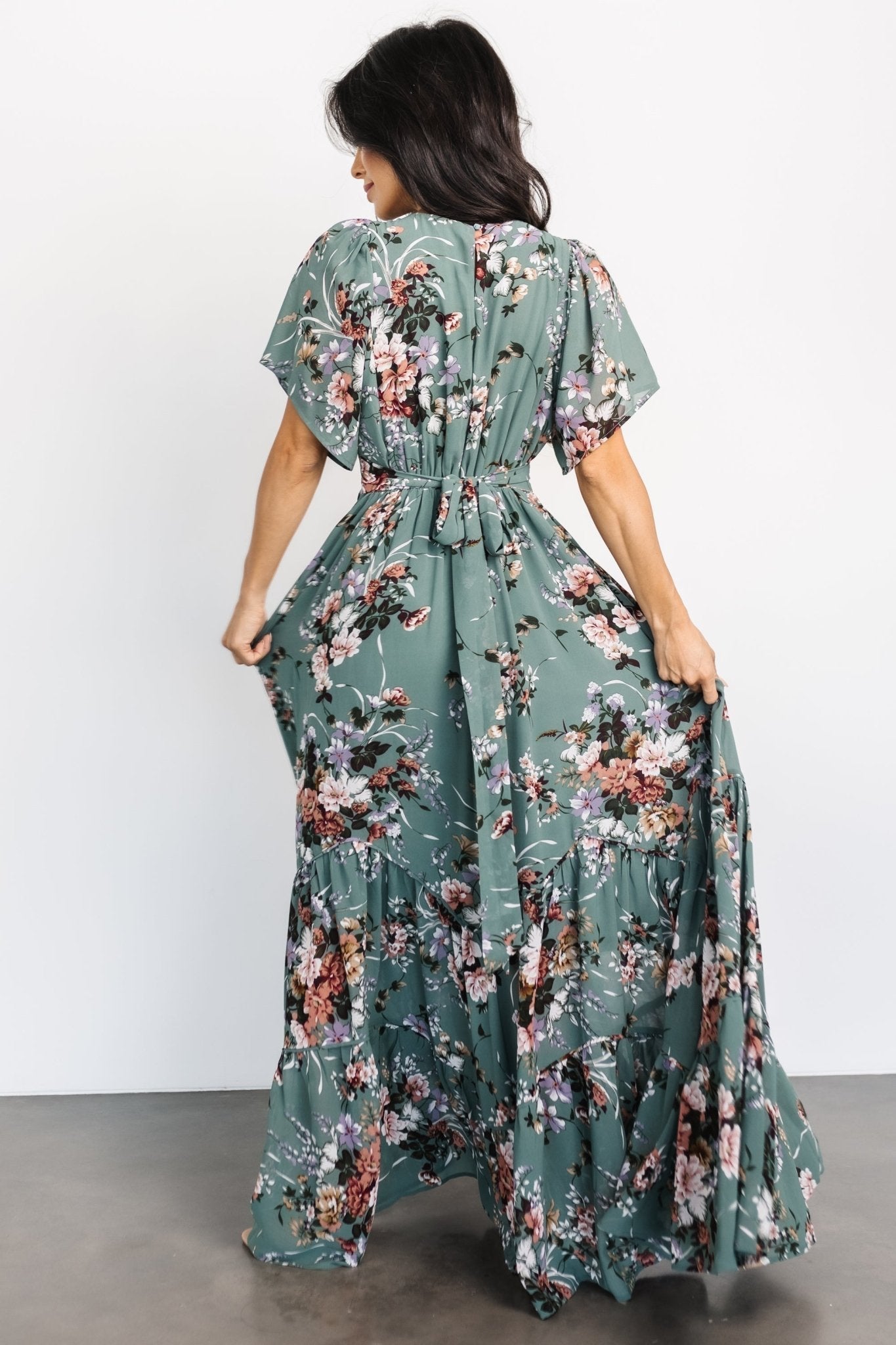 Katherine Maxi Dress | Dusty Green Floral