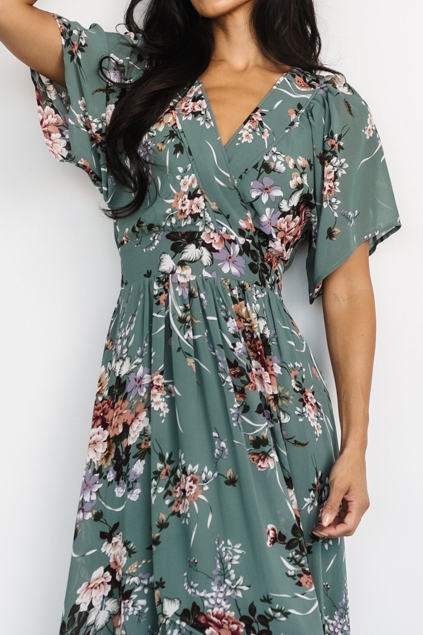 Katherine Maxi Dress | Dusty Green Floral