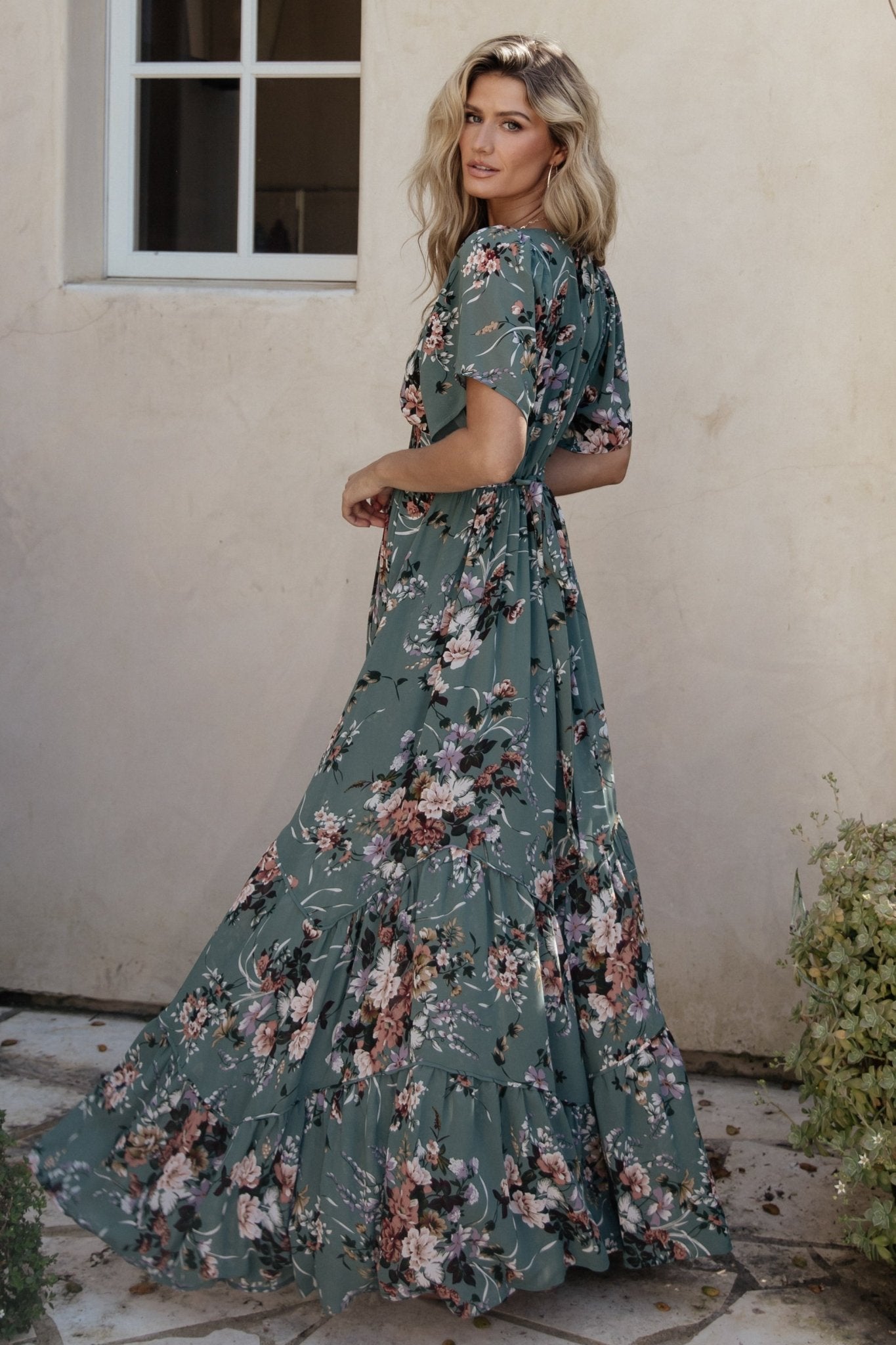 Katherine Maxi Dress | Dusty Green Floral