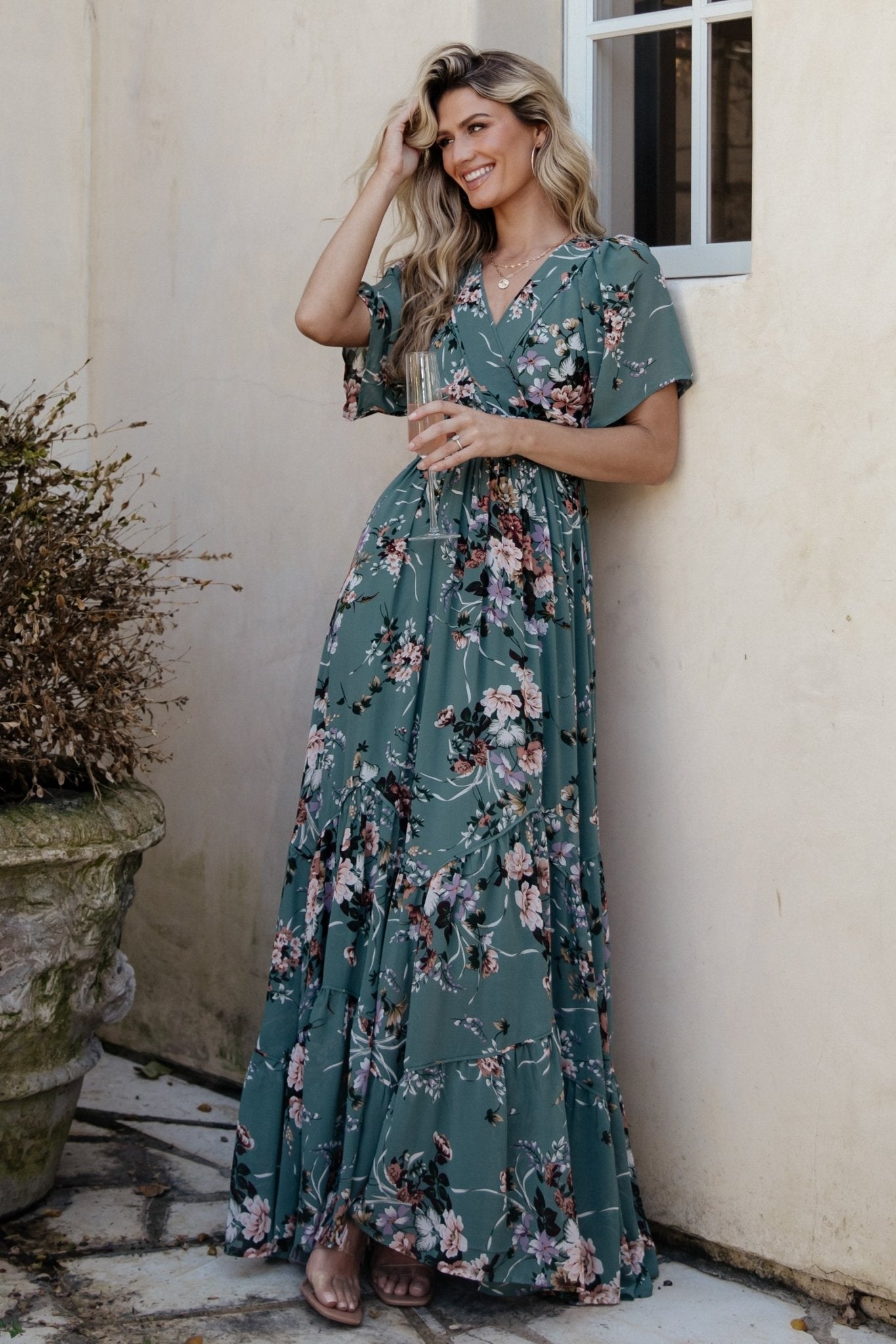 Katherine Maxi Dress | Dusty Green Floral