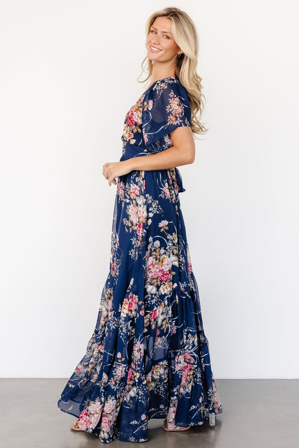 Katherine Maxi Dress | Navy + Pink Floral