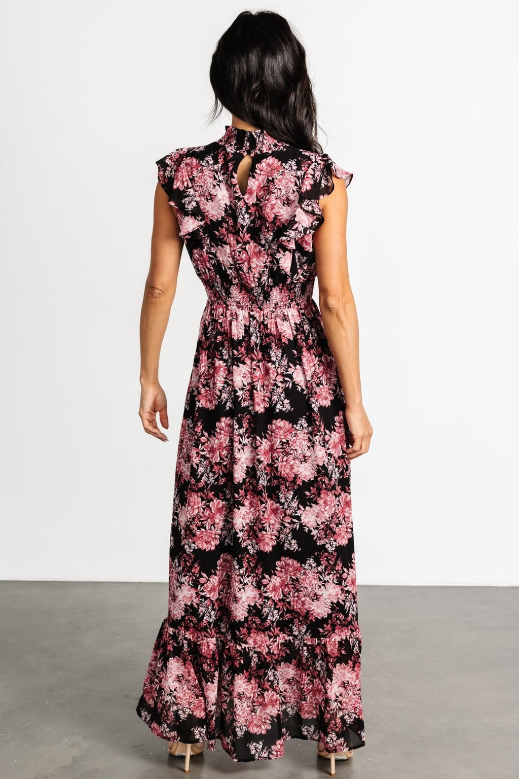 Kearny Ruffle Maxi Dress | Black + Mauve