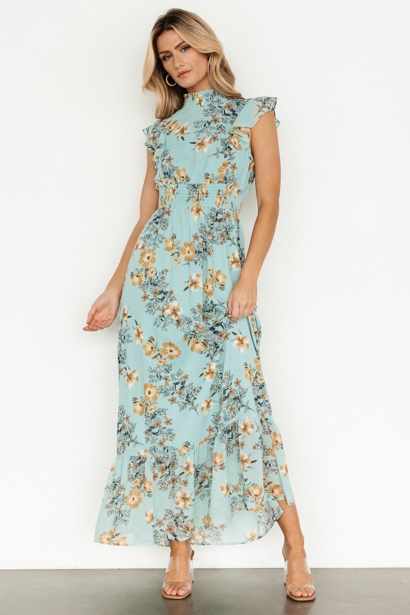 Kearny Ruffle Maxi Dress | Mint Floral