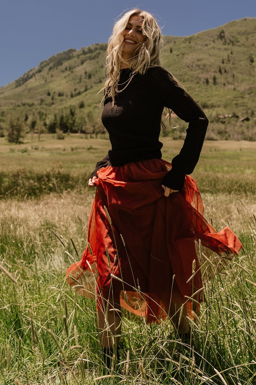 Kenzie Pointelle Sweater Top | Black