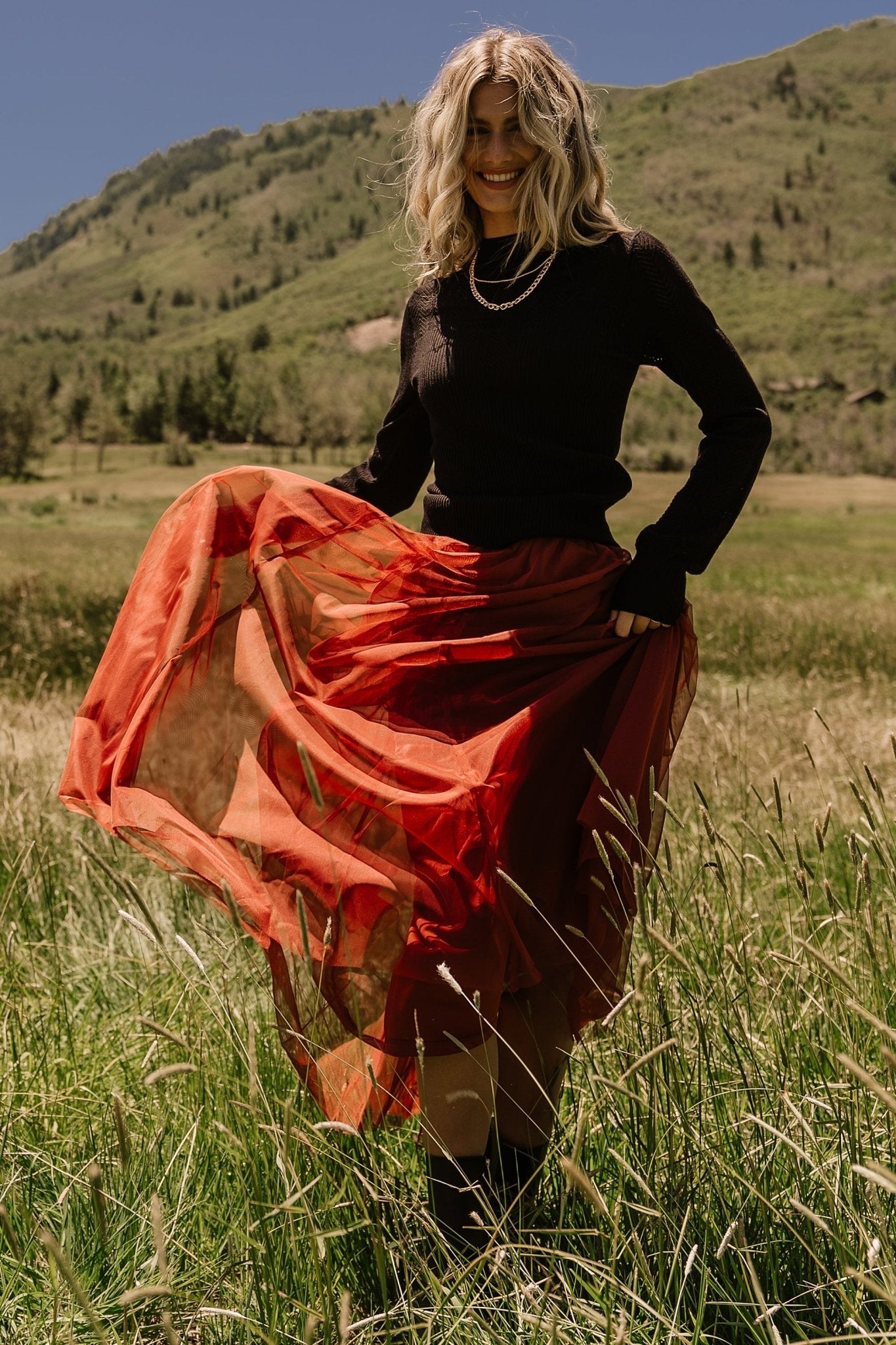 Kenzie Pointelle Sweater Top | Black