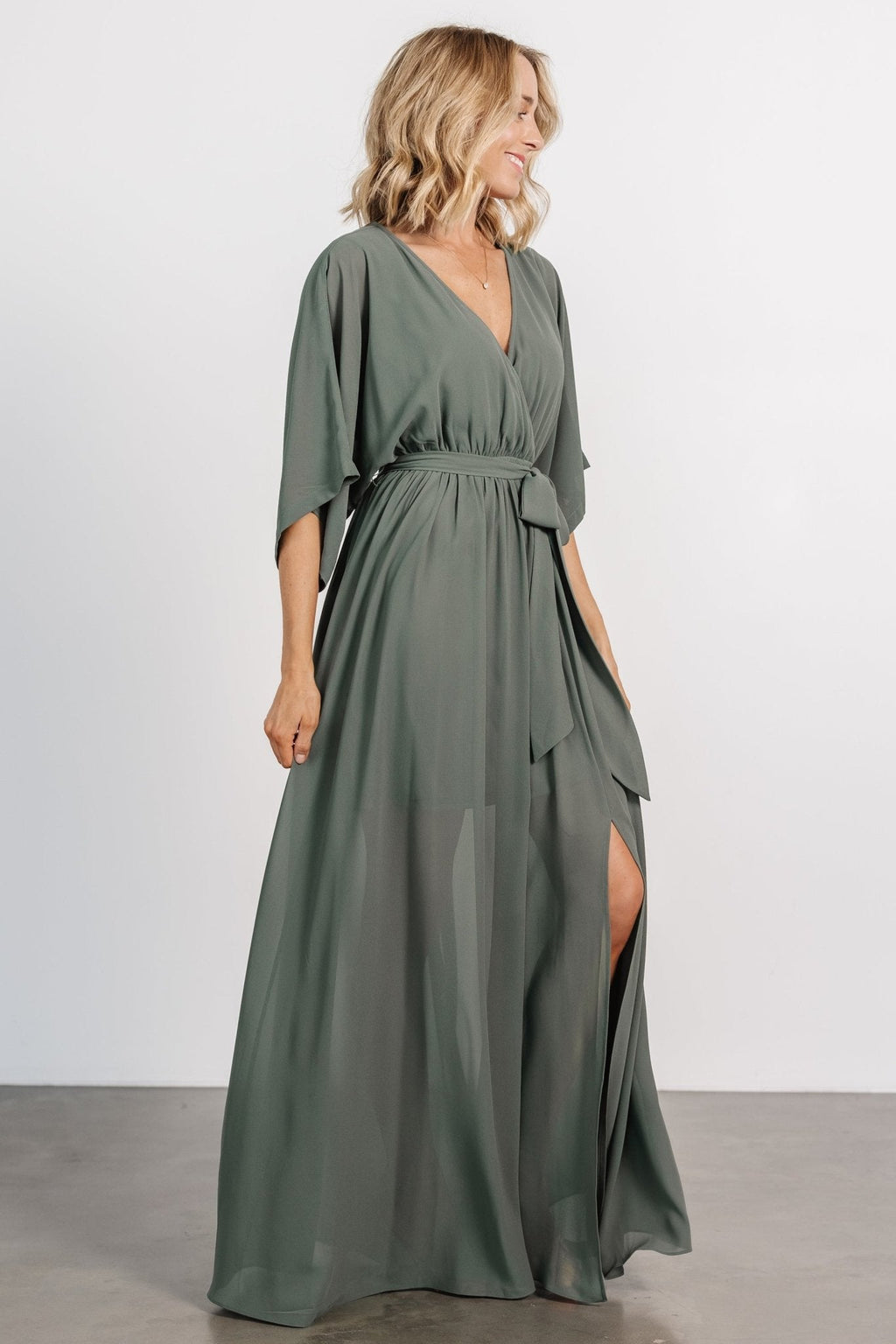 Kia Kimono Maxi Dress | Dark Sage
