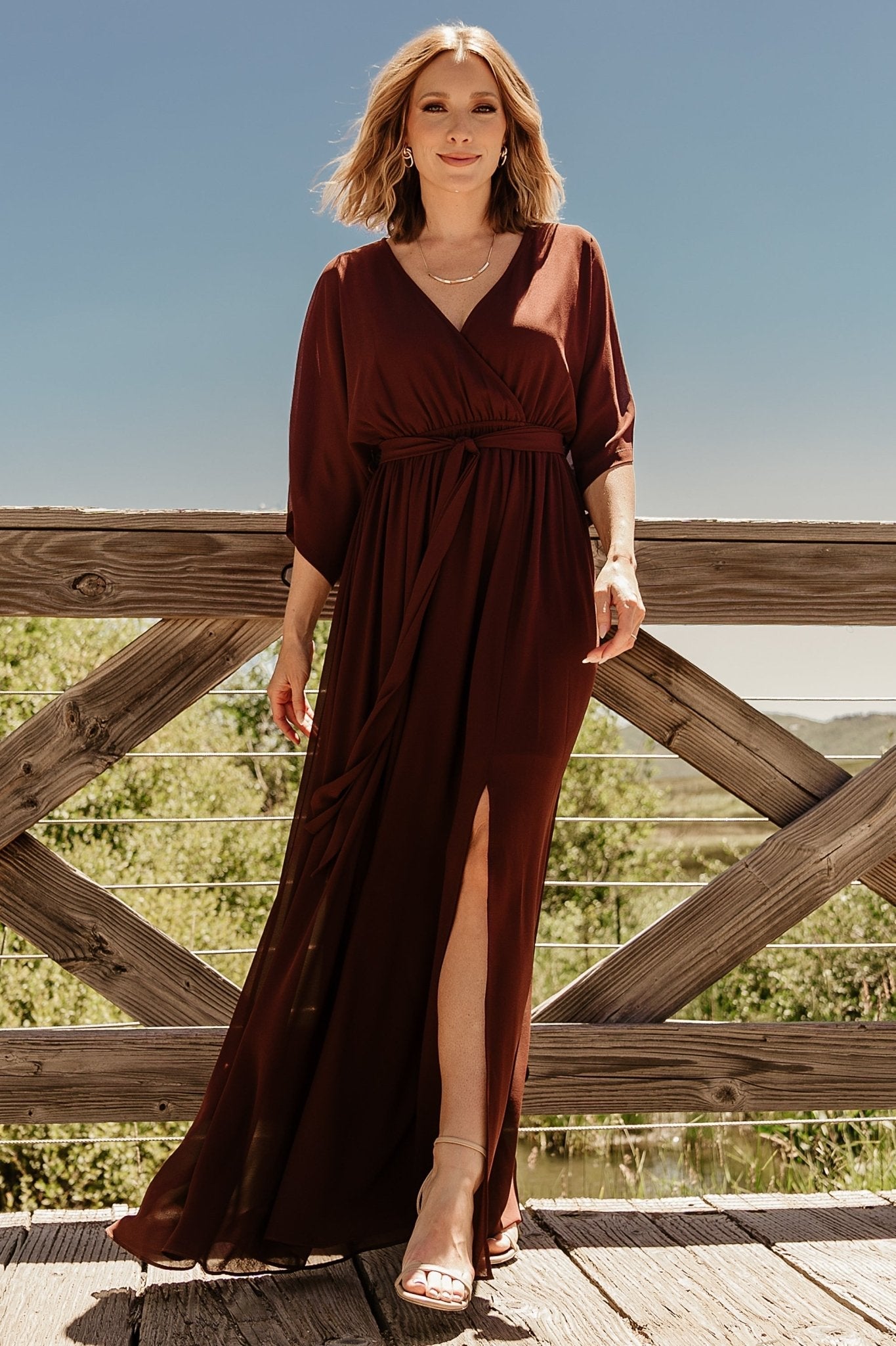 Kia Kimono Maxi Dress | Mahogany