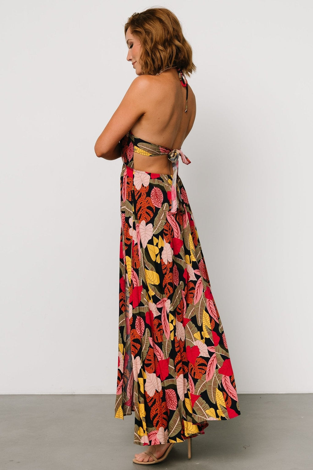 Kota Halter Maxi Dress | Navy Multi Print