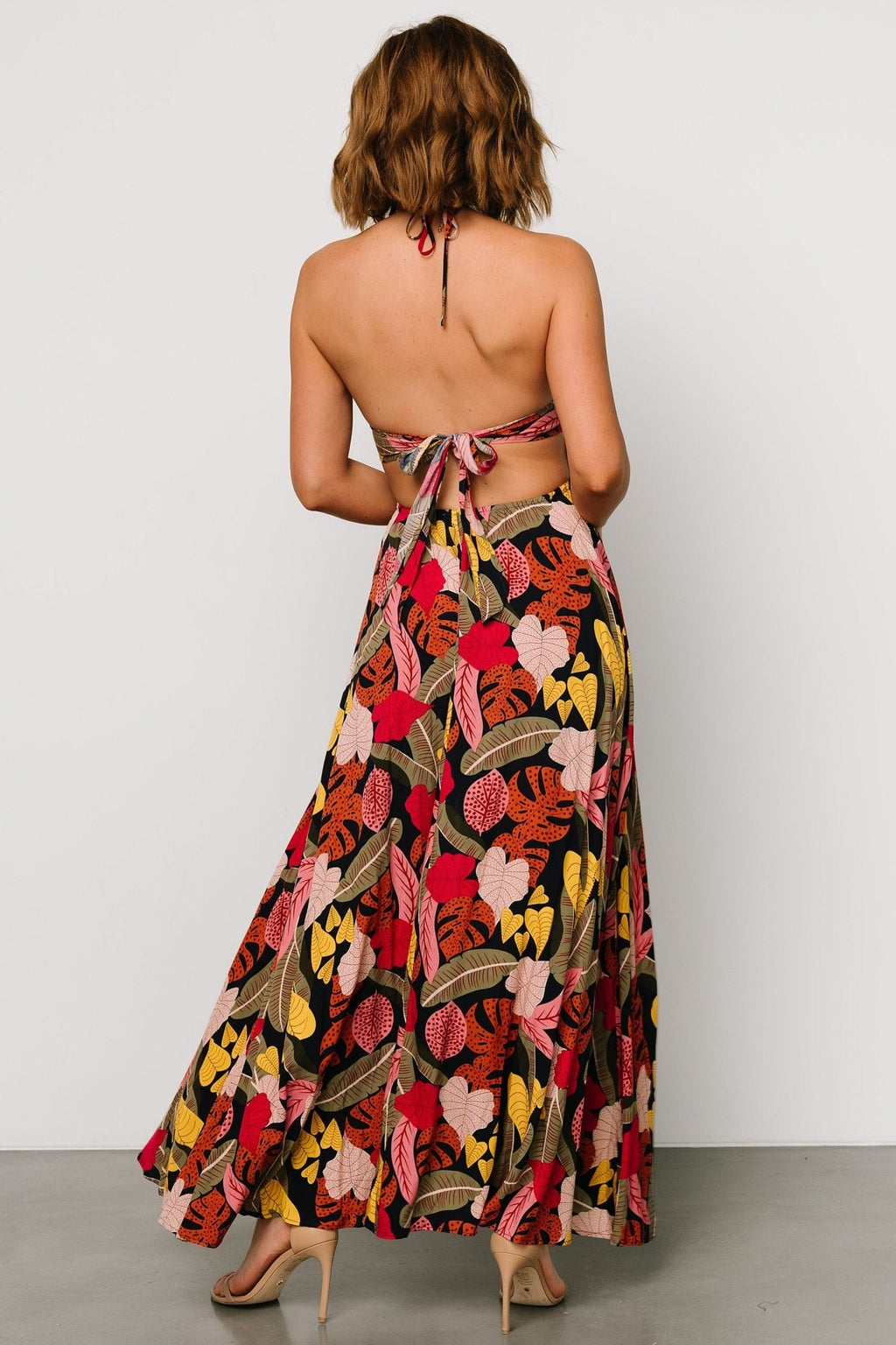 Kota Halter Maxi Dress | Navy Multi Print