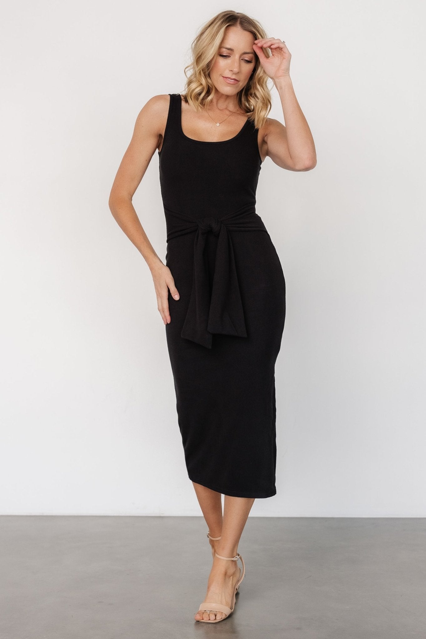 Kylee Front Tie Dress | Black