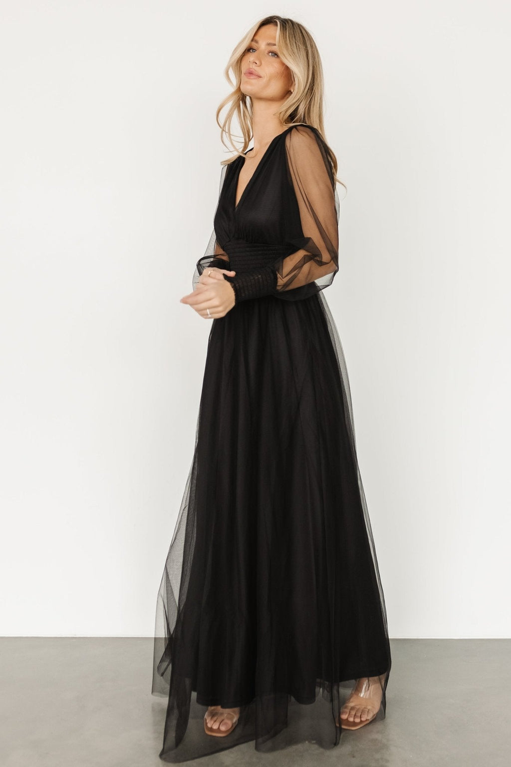 Layla Tulle Maxi Dress | Black