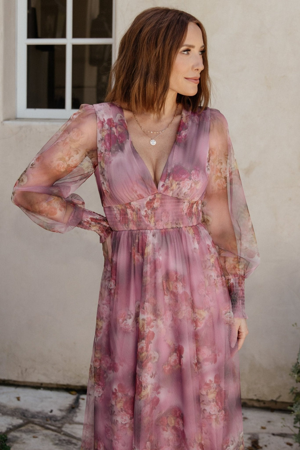 Layla Tulle Maxi Dress | Dusty Orchid Floral