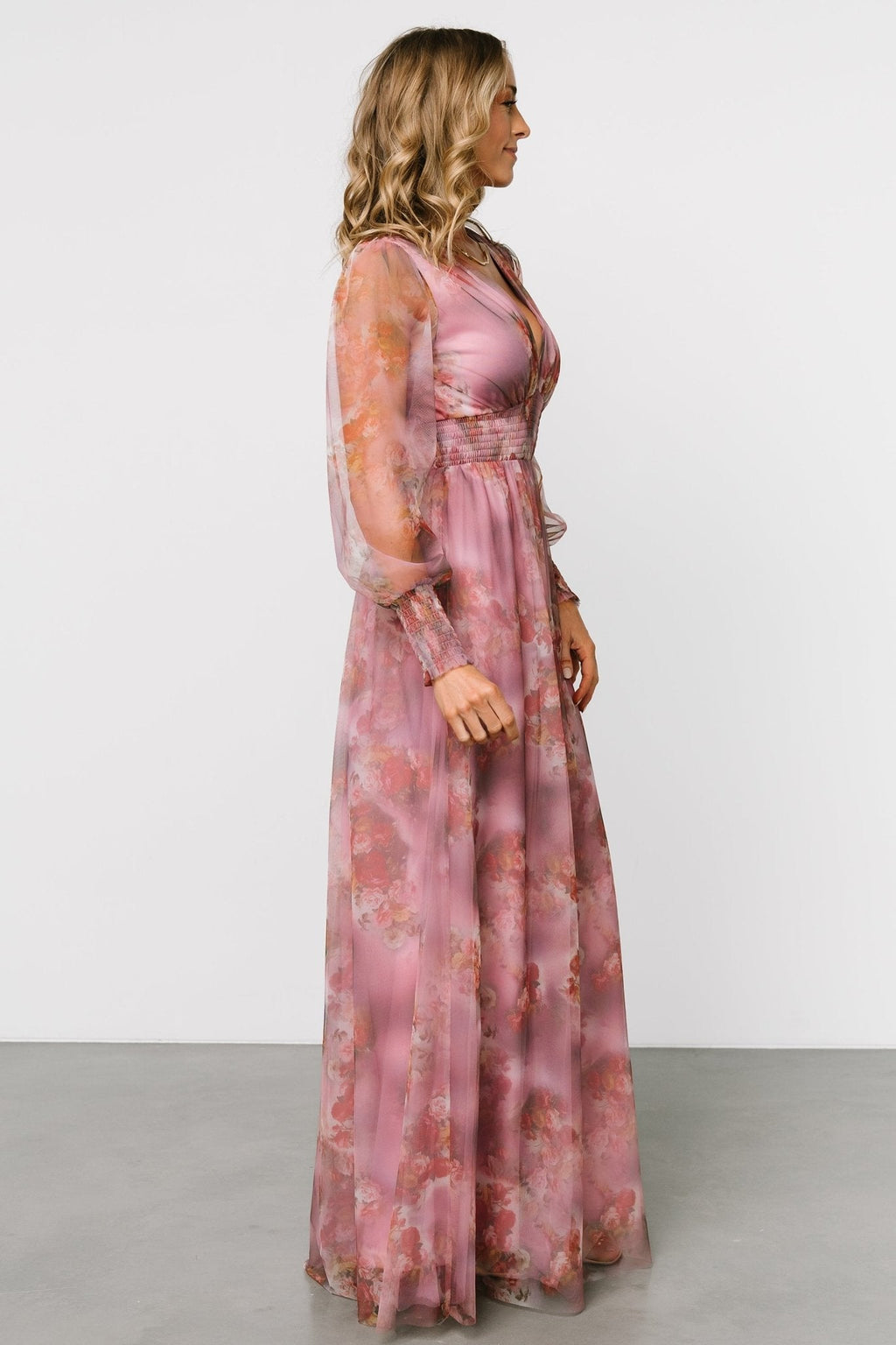 Layla Tulle Maxi Dress | Dusty Orchid Floral