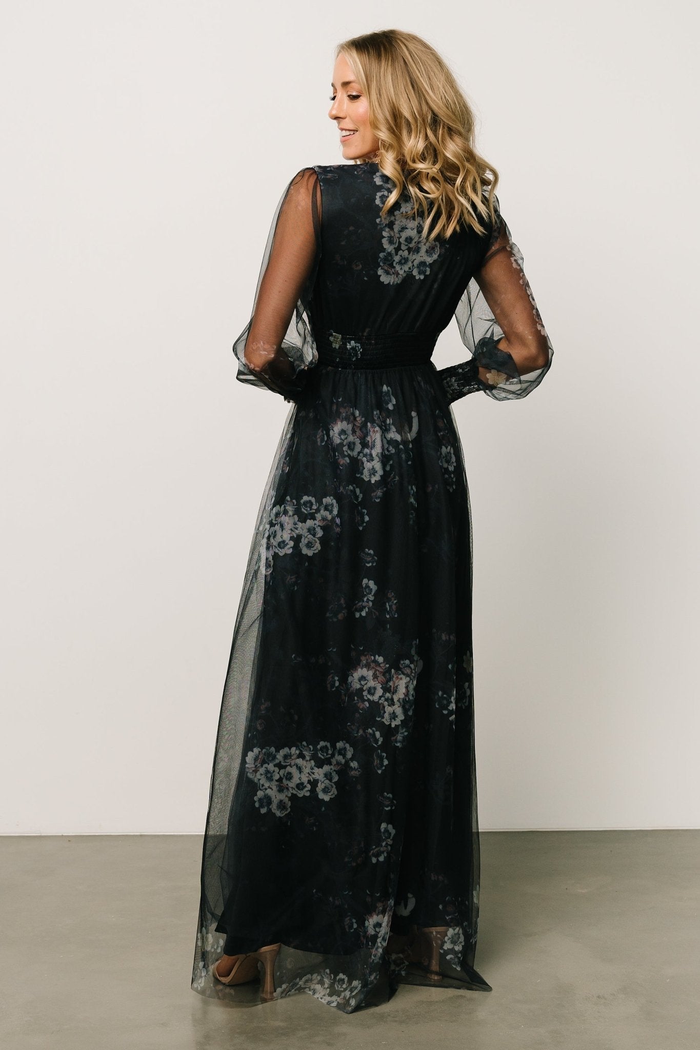 Layla Tulle Maxi Dress | Navy Multi