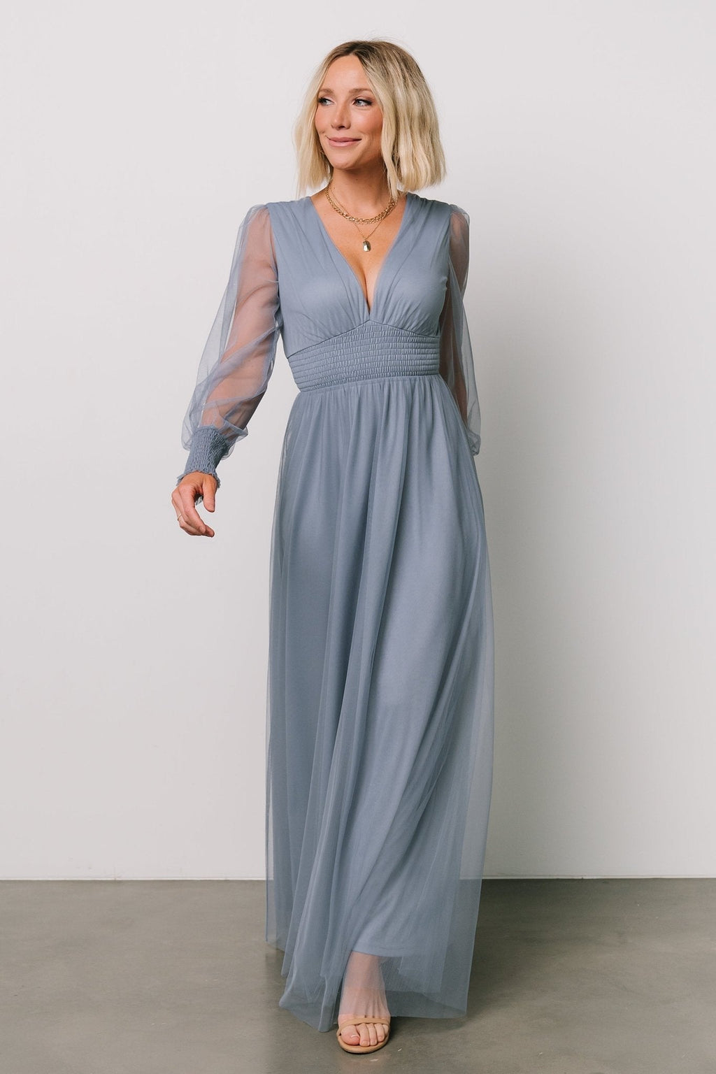 Layla Tulle Maxi Dress | Whisper Blue