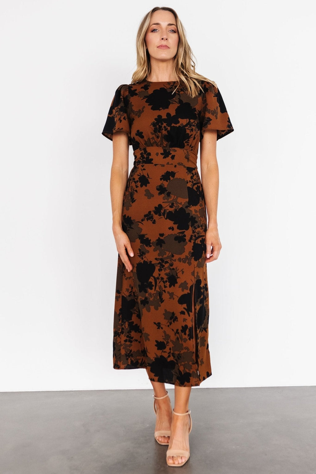 Lenni Midi Dress | Espresso Print
