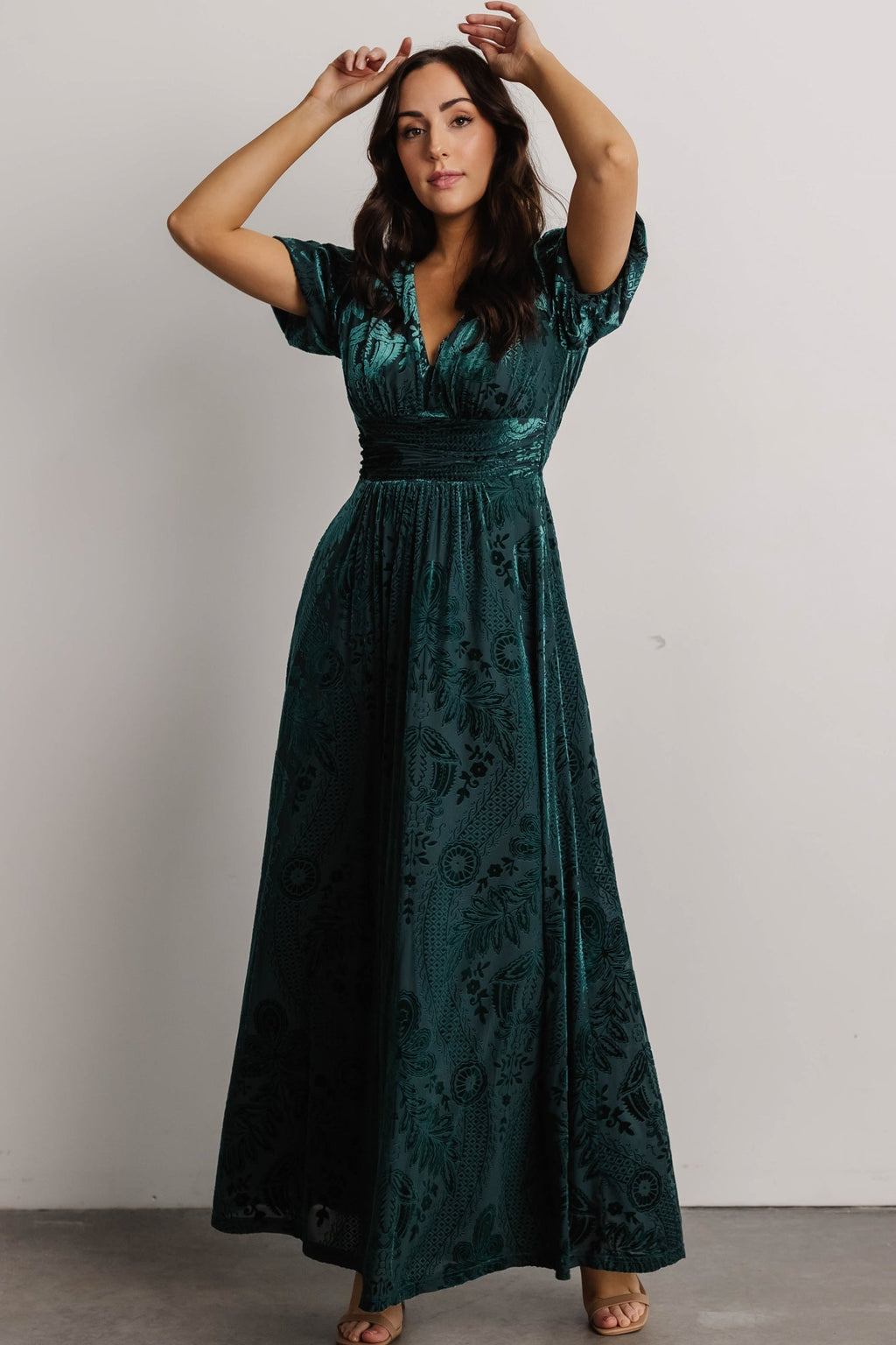 Leslie Velvet Maxi Dress | Emerald