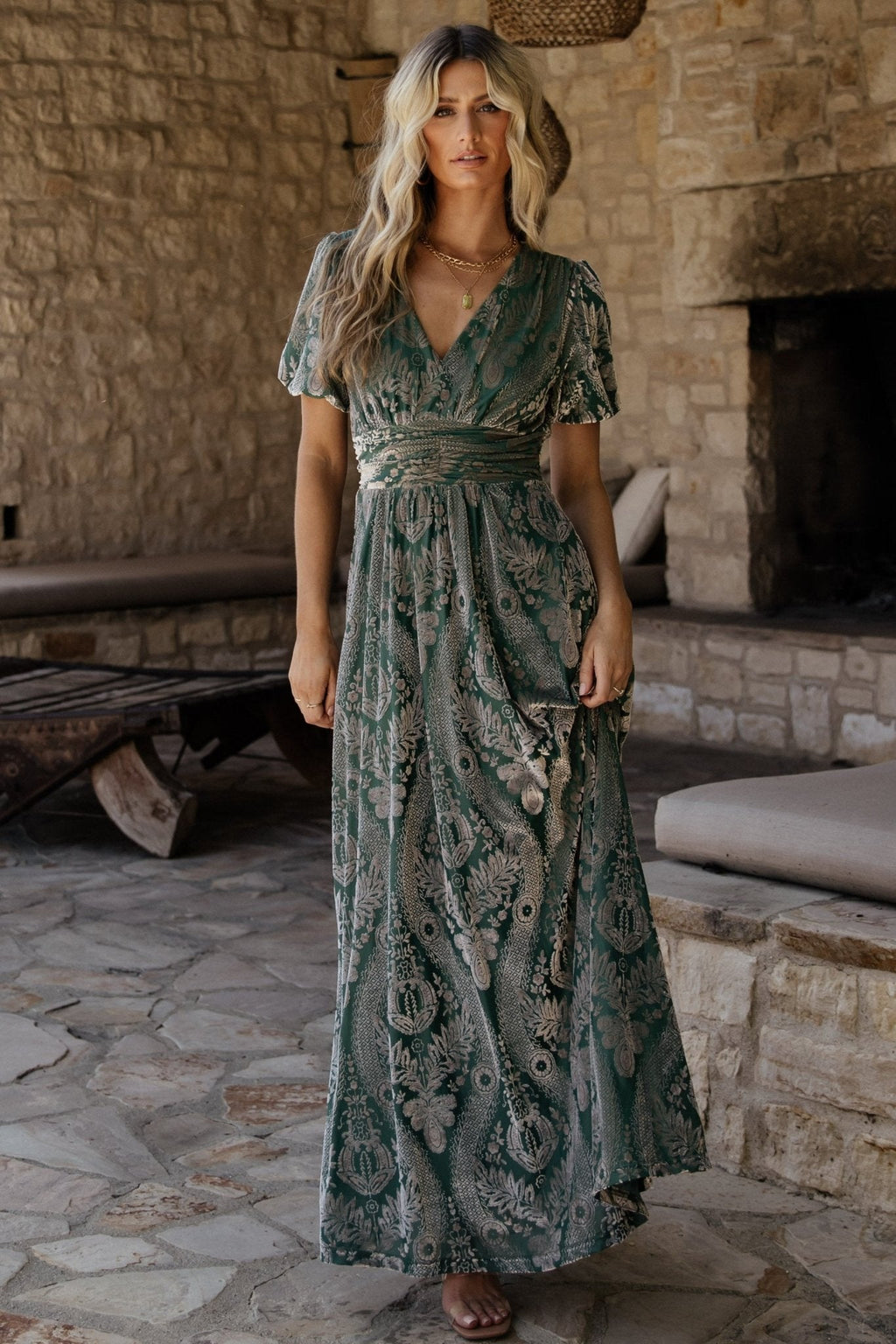 Leslie Velvet Maxi Dress | Sage + Silver