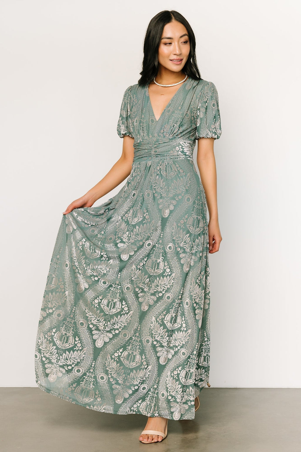 Leslie Velvet Maxi Dress | Sage + Silver