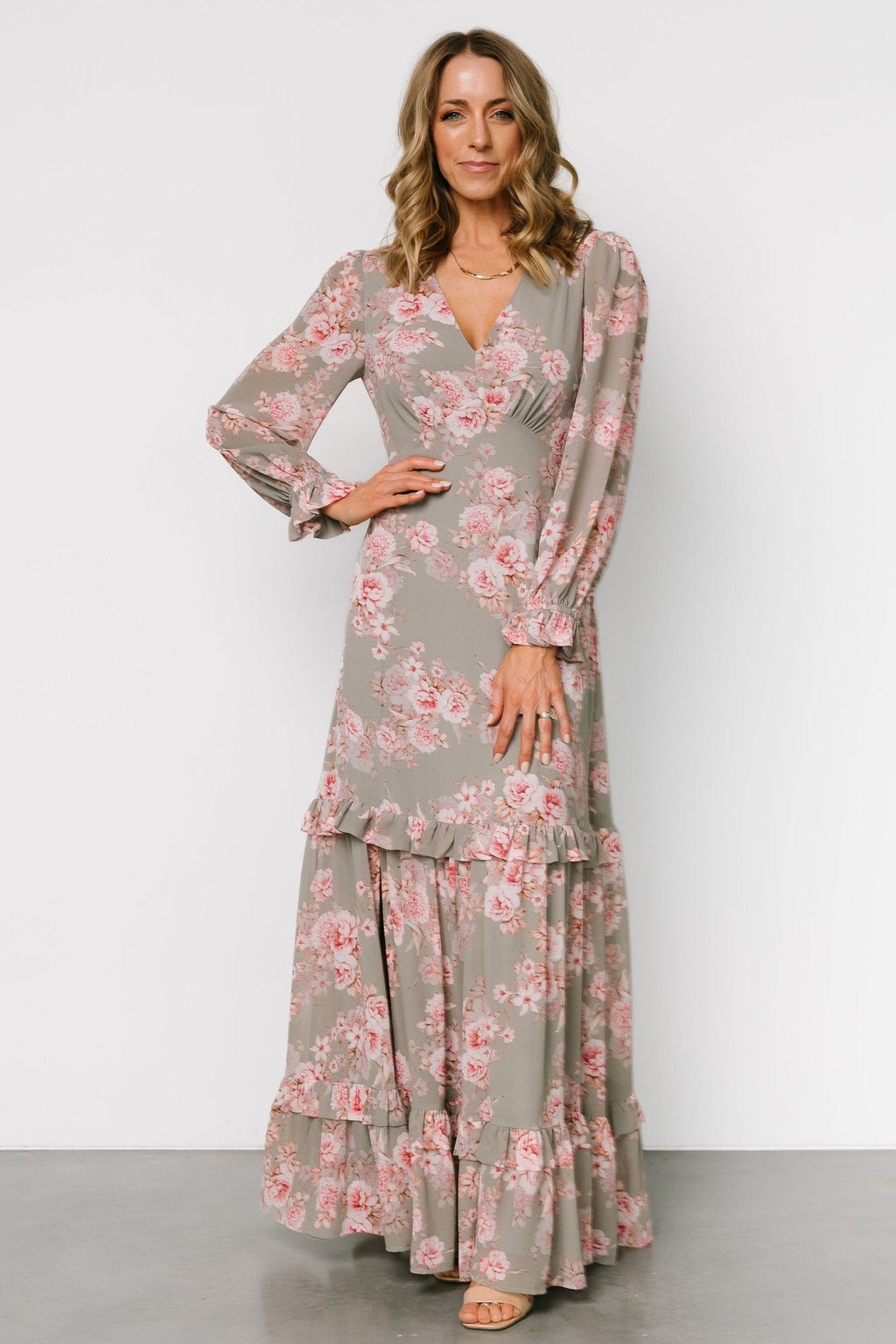 Liliana Maxi Dress | Dusty Sage + Rose
