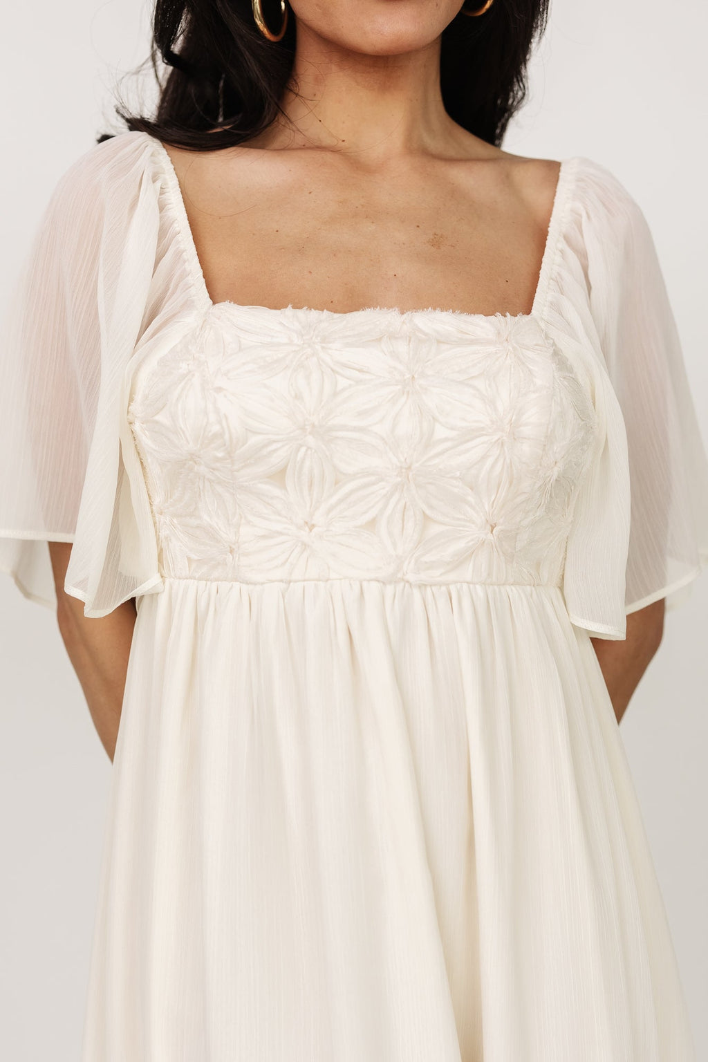 Lilith Applique Midi Dress | Cream