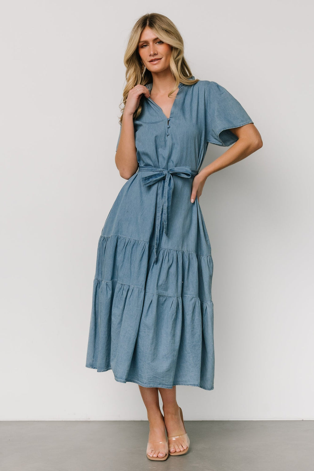 Lisa Midi Dress | Chambray