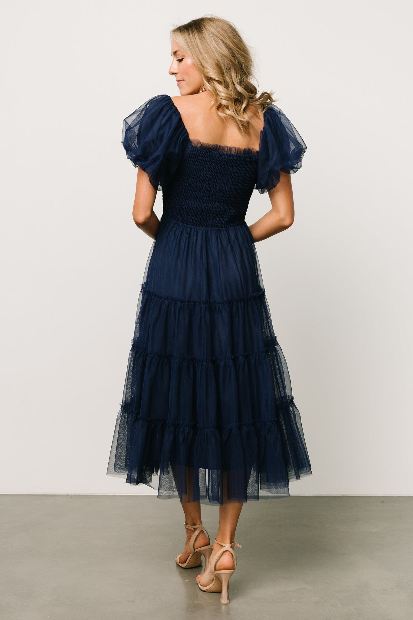 Liv Tulle Midi Dress | Navy