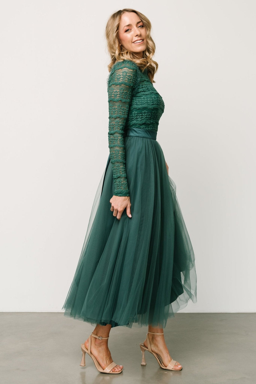 Lonnie Tulle Dress | Emerald