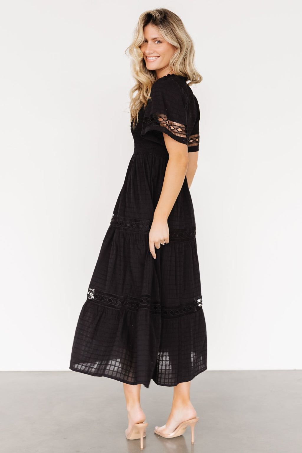 Loveland Geo Lace Maxi Dress | Black