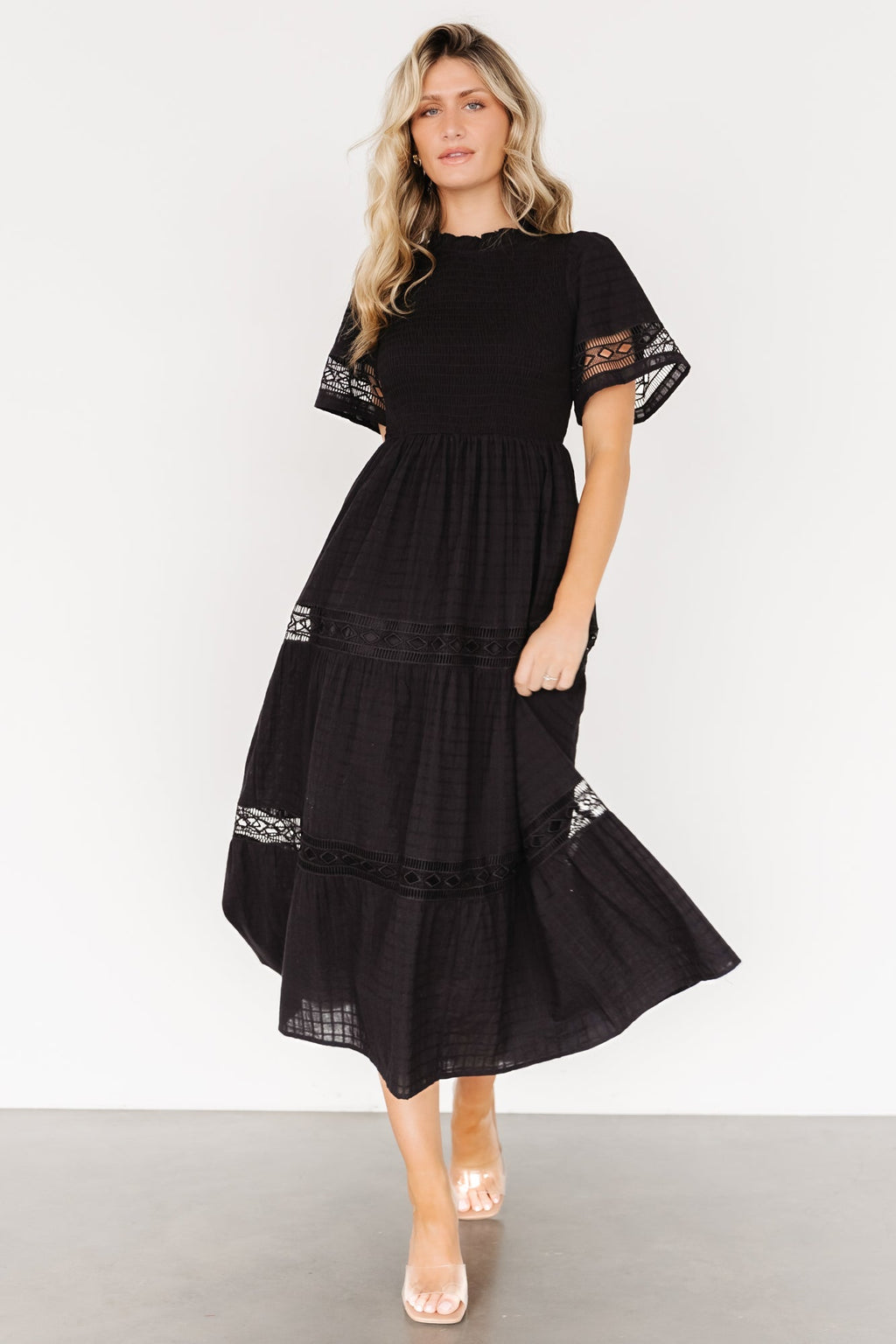 Loveland Geo Lace Maxi Dress | Black