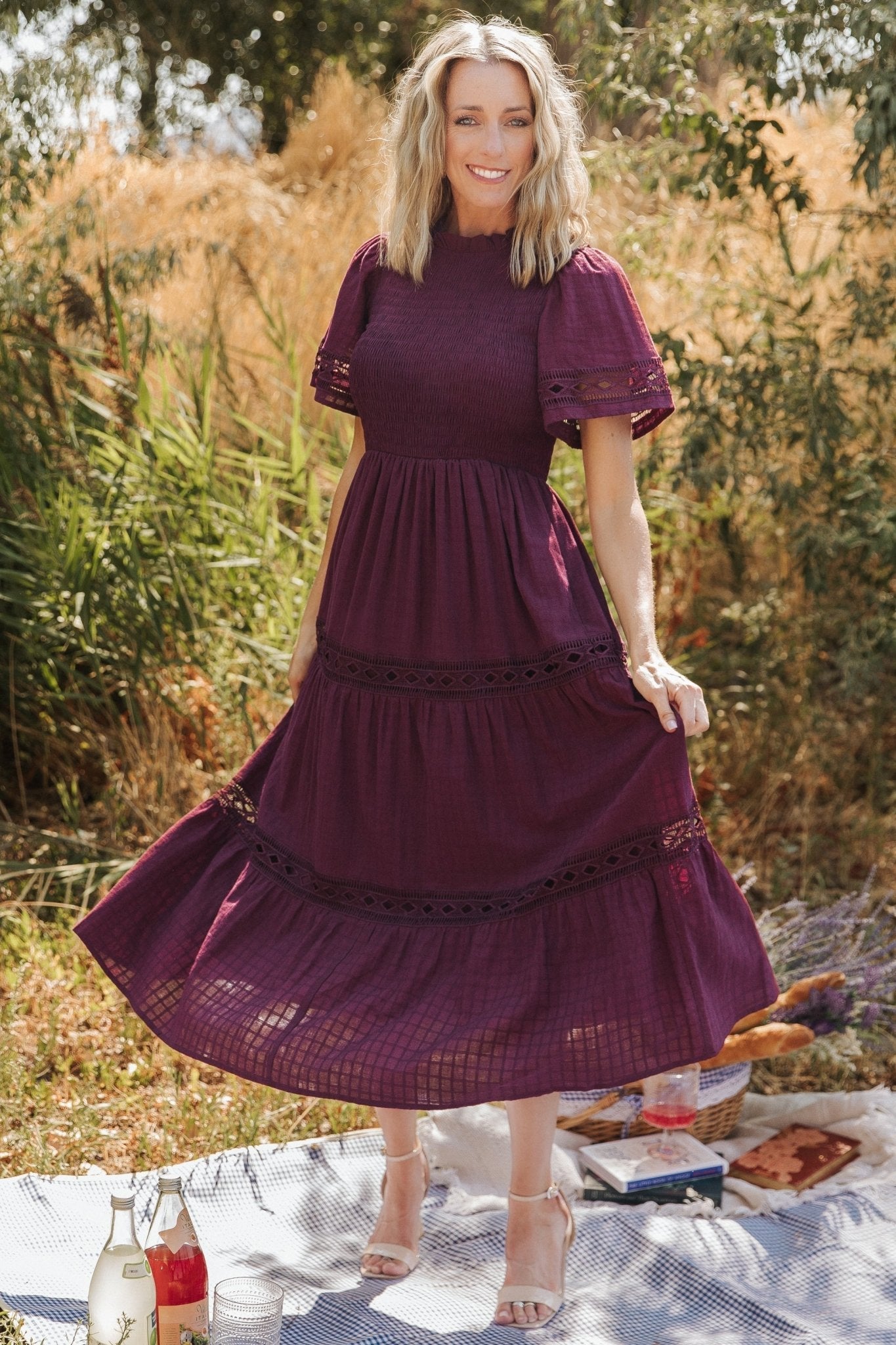 Loveland Geo Lace Maxi Dress | Mulberry